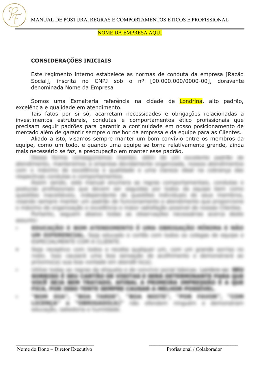 Regimento Interno (Manual de Boas Práticas)